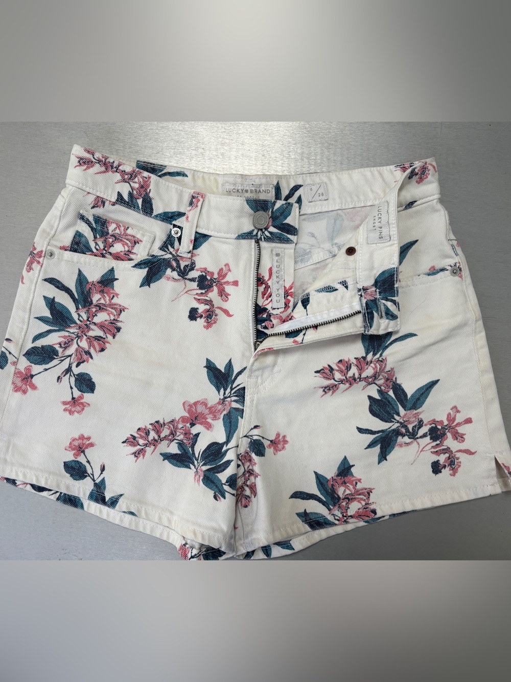Lucky Brand Floral Print Jean Shorts 6